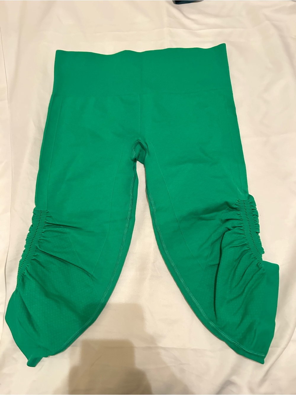 lululemon athletica Green Ruched Capri Leggings